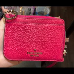 Kate Spade small card holder / wristlet in hot pink